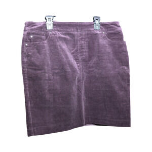 S.C. & Co. Women's Pull on Stretch Corduroy Skirt Burgundy Sz L 5-Pocket Cotton